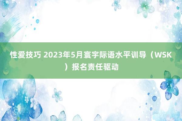 性爱技巧 2023年5月寰宇际语水平训导（WSK）报名责任驱动