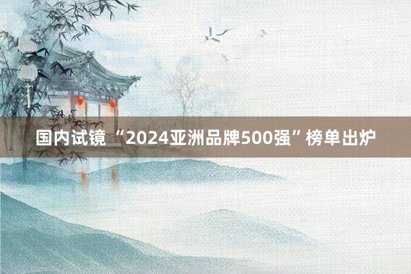 国内试镜 “2024亚洲品牌500强”榜单出炉