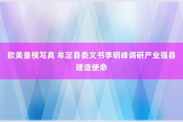 欧美童模写真 牟定县委文书李明峰调研产业强县建造使命